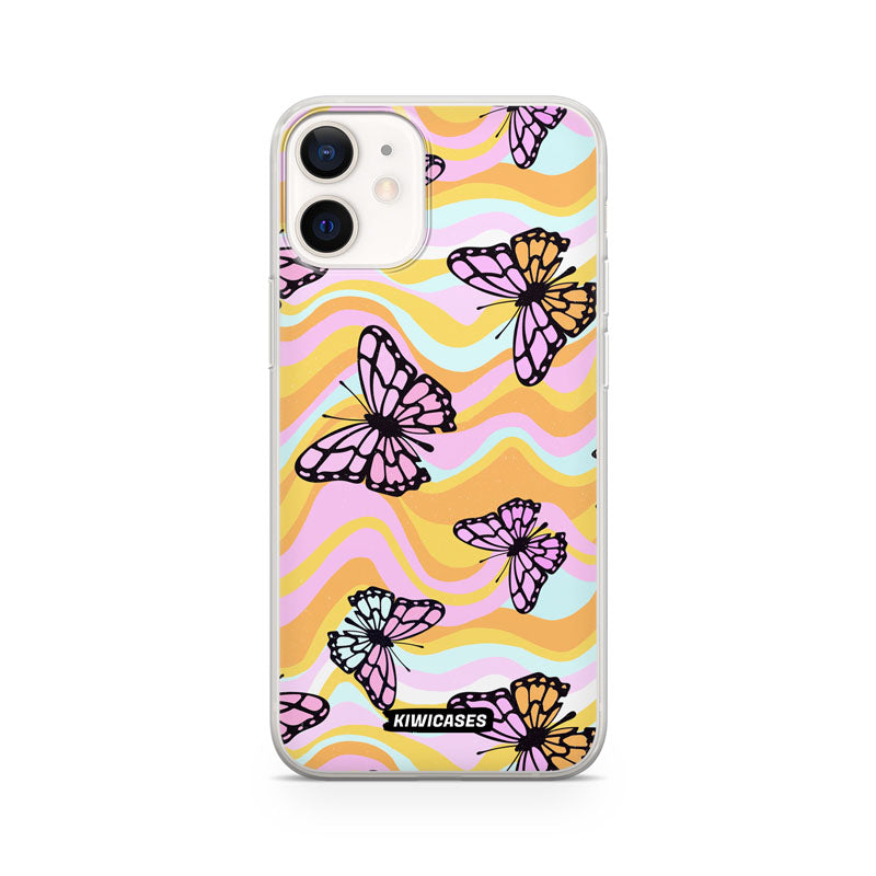 Wavey Yellow Butterflies - iPhone 12 Mini