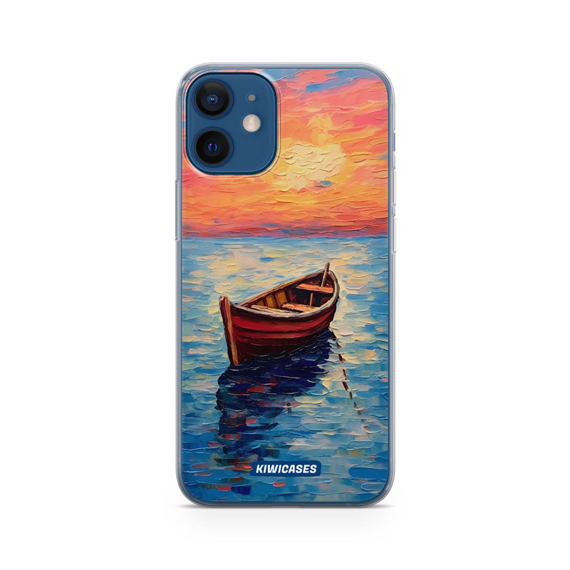 Painted Boat in the Ocean - iPhone 12 Mini