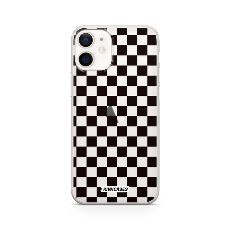 Black Checkers - iPhone 12 Mini