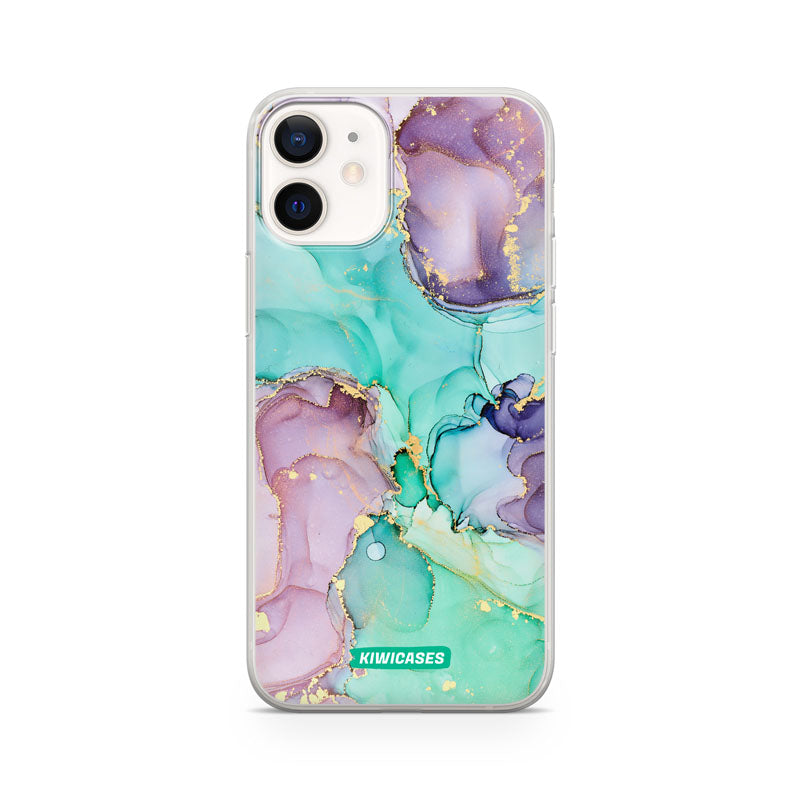 Green Purple Marble - iPhone 12 Mini