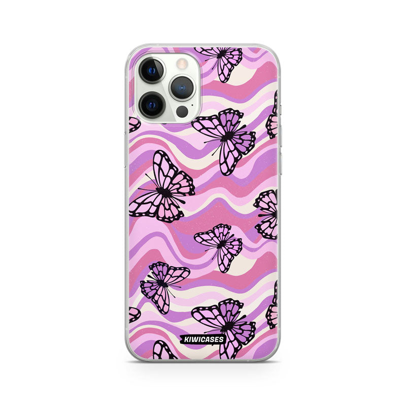Wavey Purple Butterflies - iPhone 12/12 Pro
