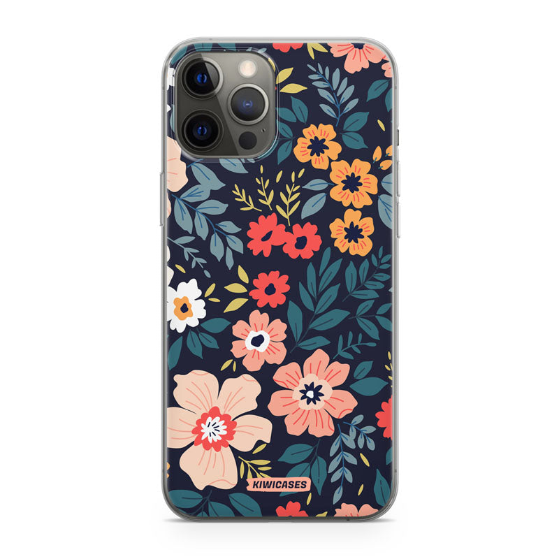 Navy Blooms - iPhone 12 Pro Max