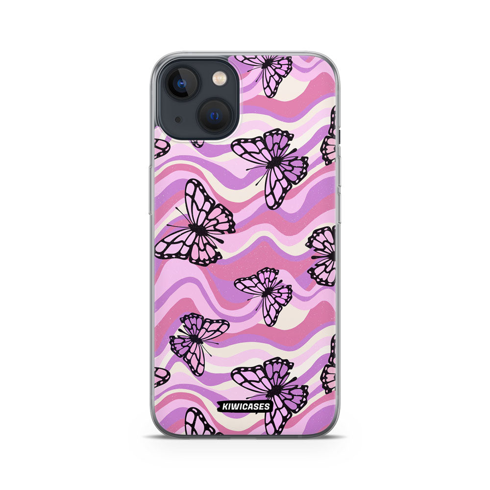 Wavey Purple Butterflies - iPhone 13