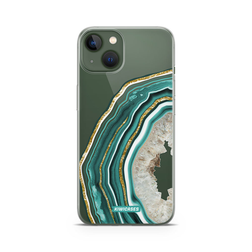 Green Agate Crystal - iPhone 13