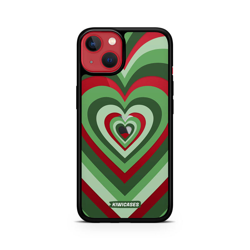 Green Hearts - iPhone 13 Mini