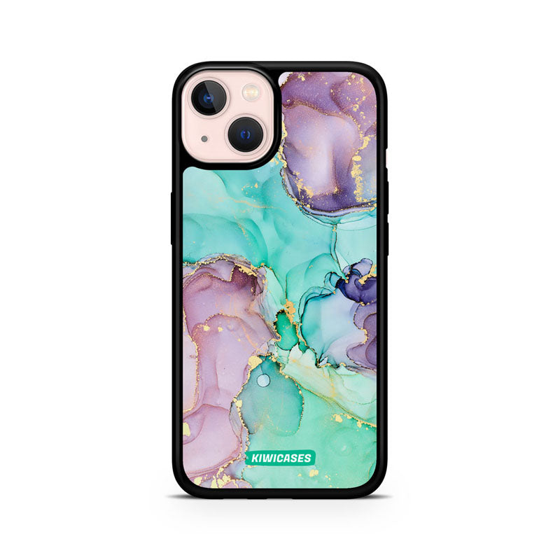 Green Purple Marble - iPhone 13 Mini