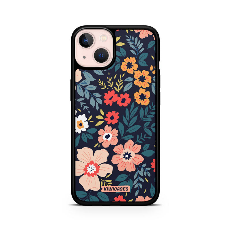 Navy Blooms - iPhone 13 Mini