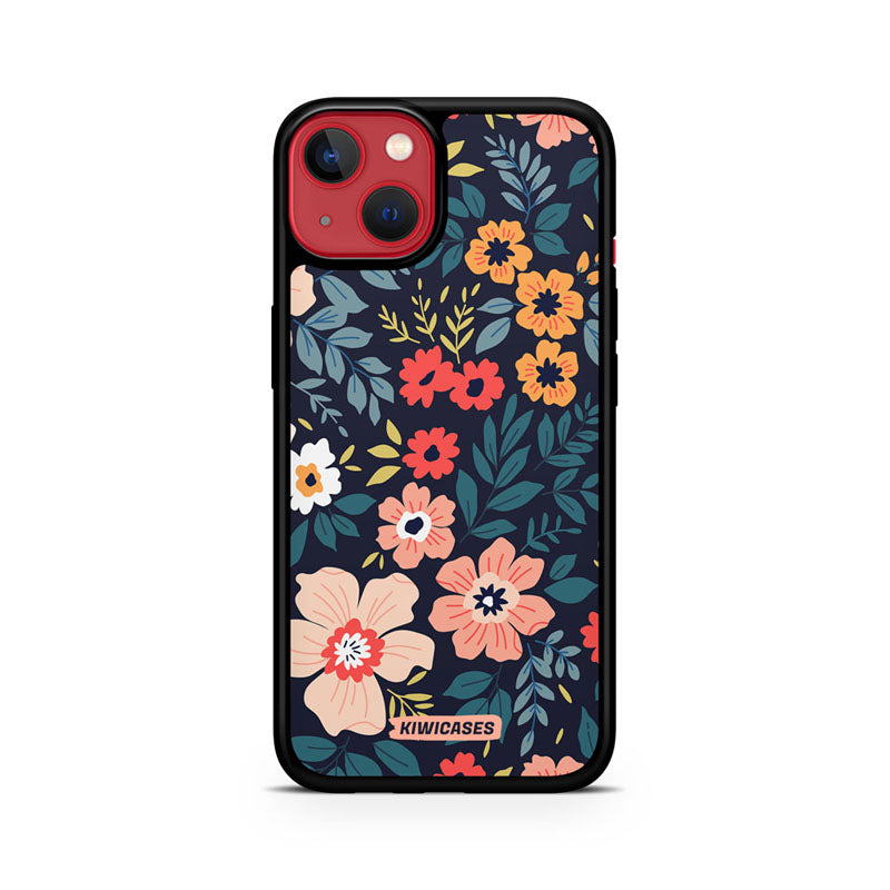 Navy Blooms - iPhone 13 Mini