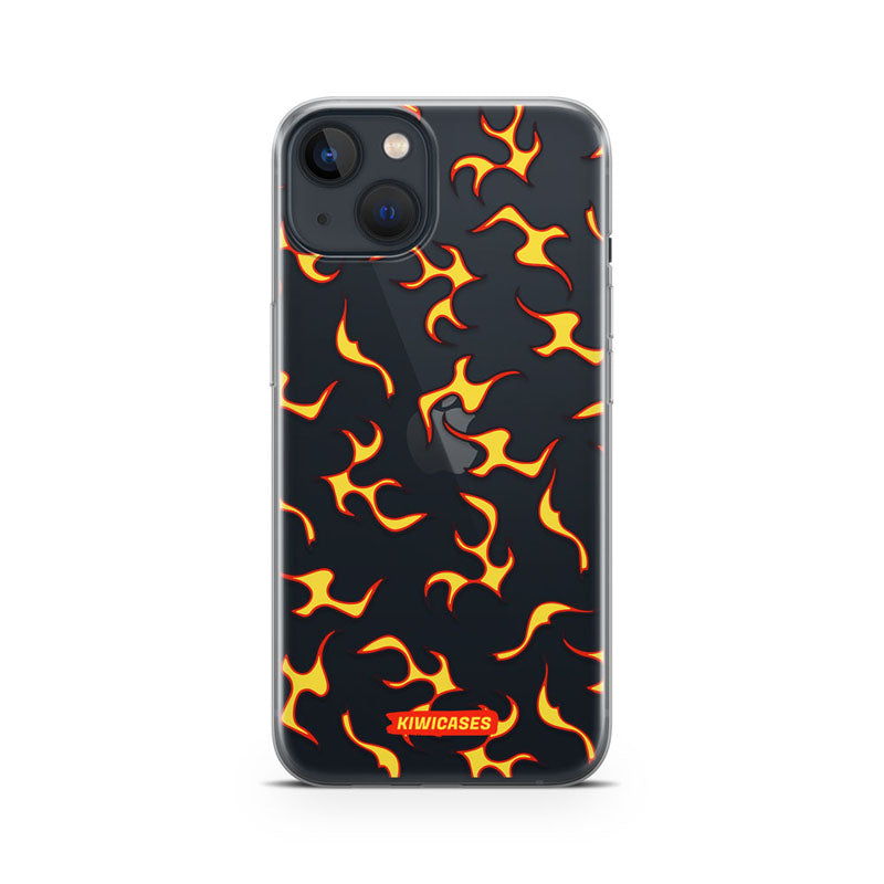 Yellow Fire Flames - iPhone 13 Mini