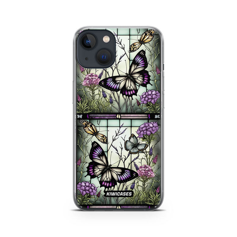 Stained Glass Butterflies - iPhone 13 Mini