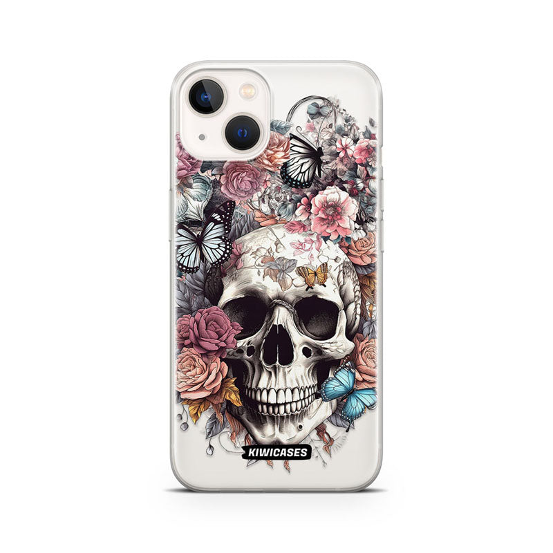 Dusty Floral Skull - iPhone 13 Mini