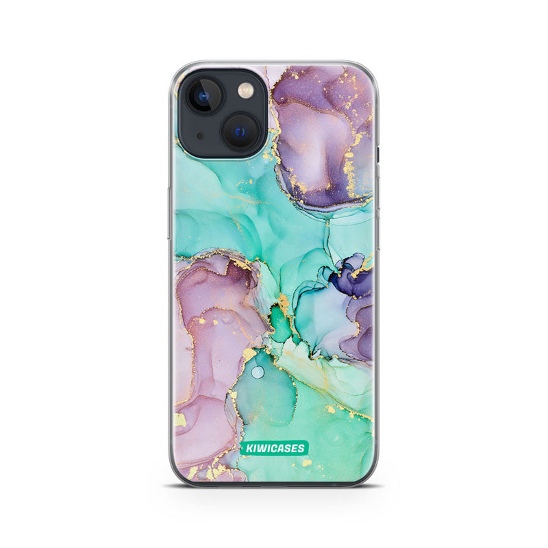 Green Purple Marble - iPhone 13 Mini