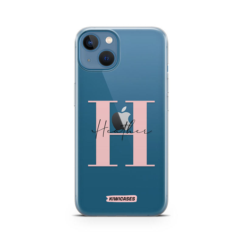 Pink Initials - iPhone 13 Mini - Custom