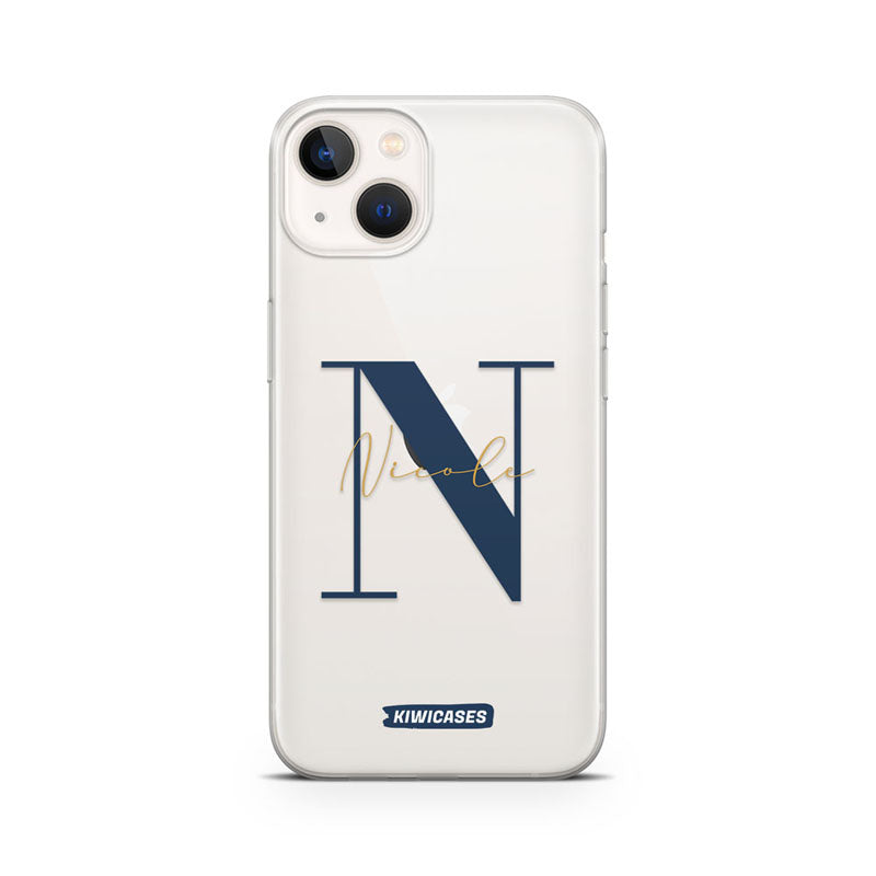 Navy Initials - iPhone 13 Mini - Custom