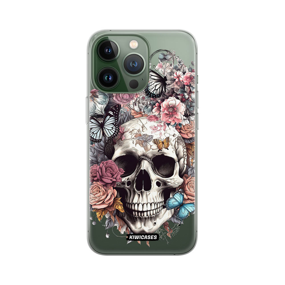 Dusty Floral Skull - iPhone 13 Pro