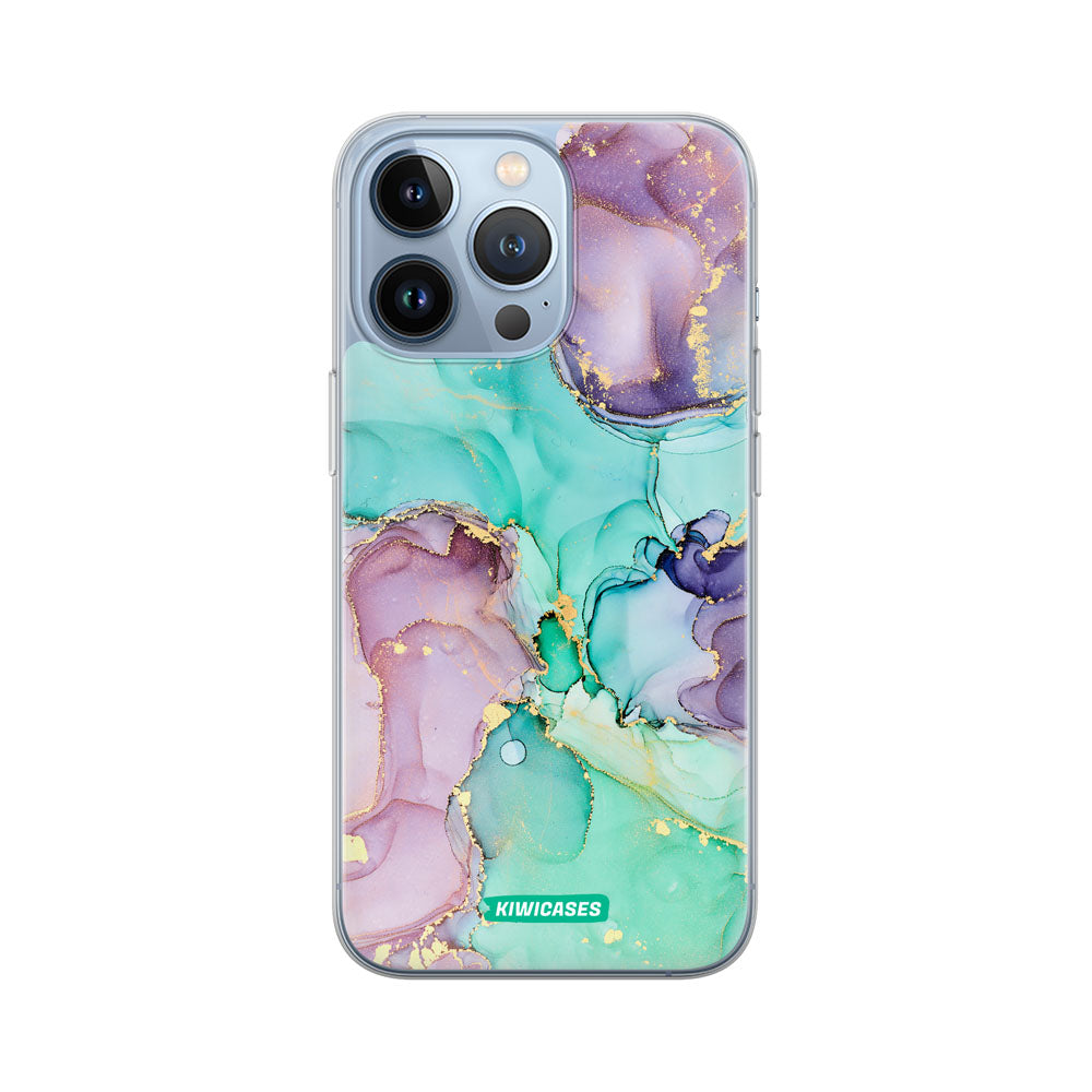 Green Purple Marble - iPhone 13 Pro