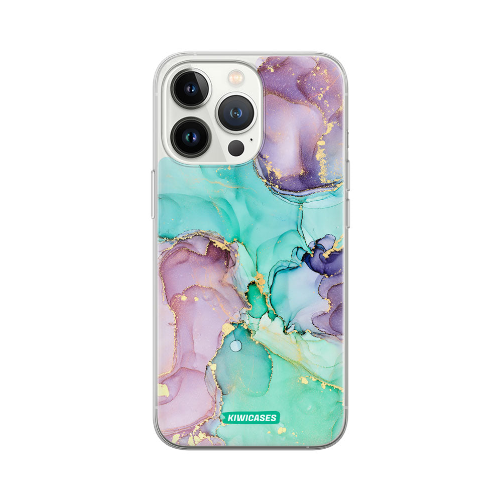 Green Purple Marble - iPhone 13 Pro