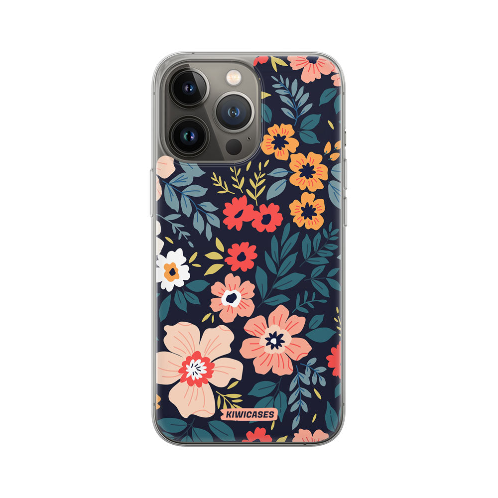 Navy Blooms - iPhone 13 Pro