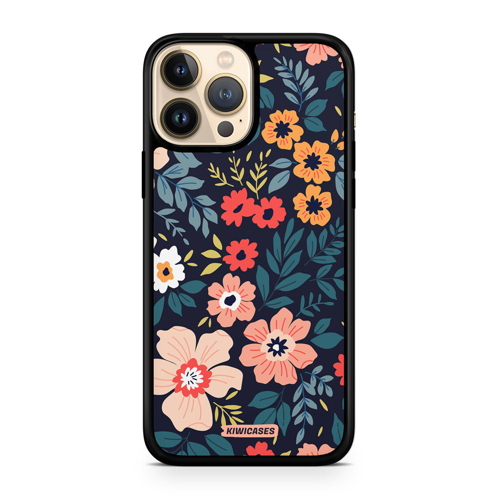 Navy Blooms - iPhone 13 Pro Max