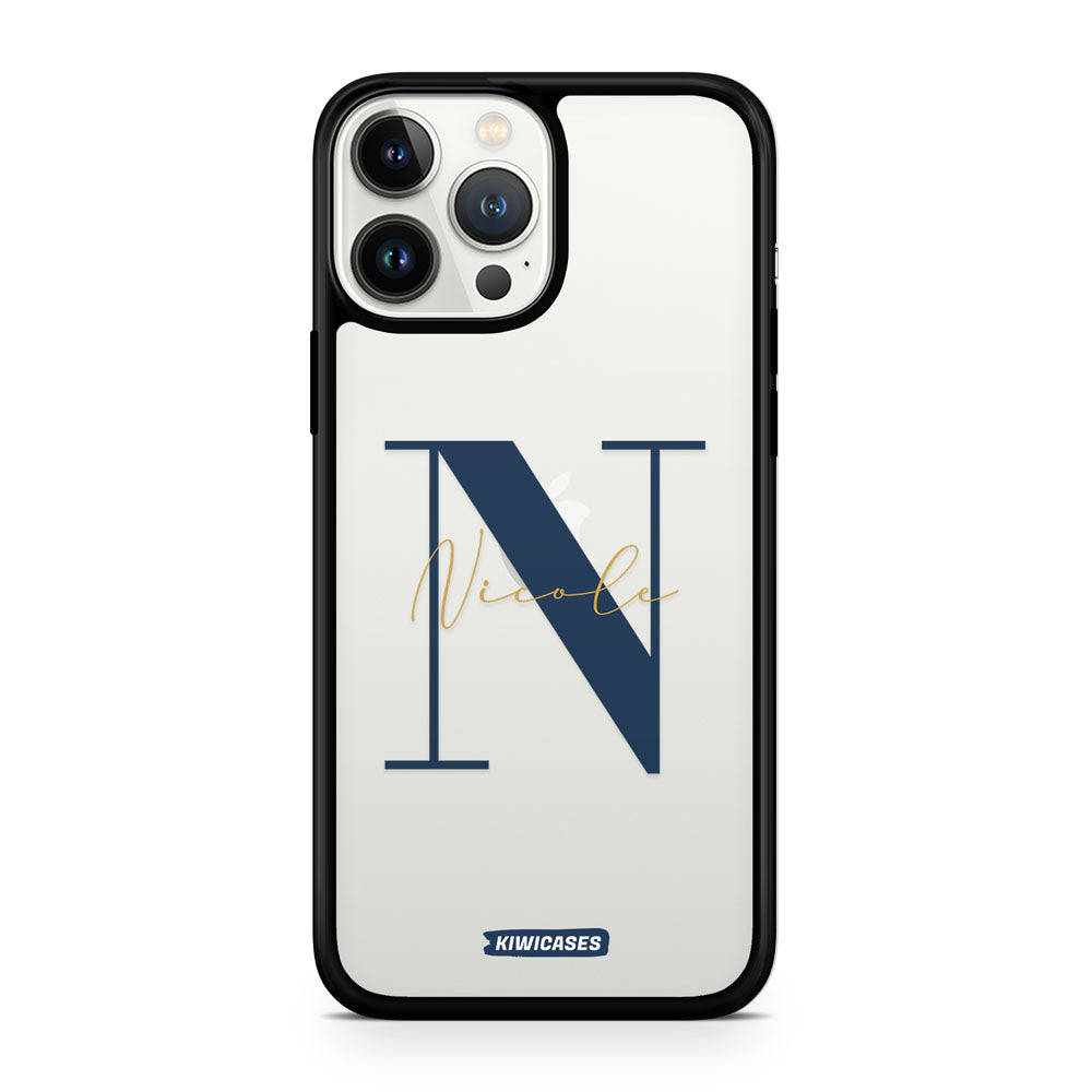Navy Initials - iPhone 13 Pro Max - Custom