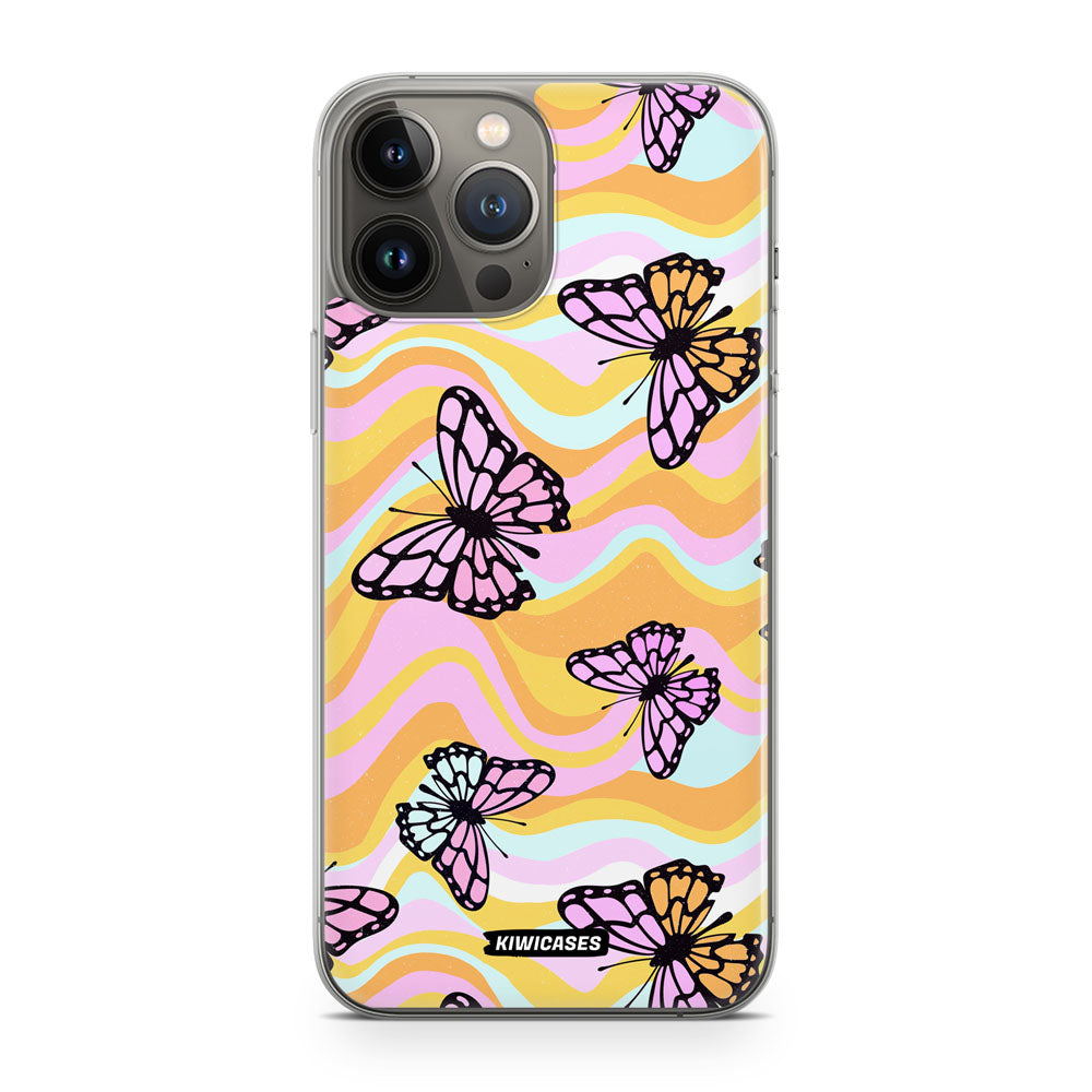 Wavey Yellow Butterflies - iPhone 13 Pro Max