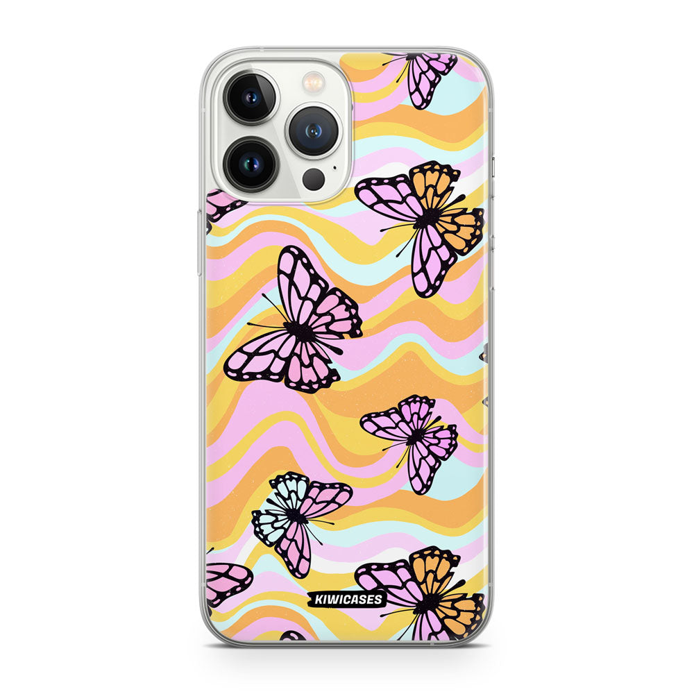 Wavey Yellow Butterflies - iPhone 13 Pro Max