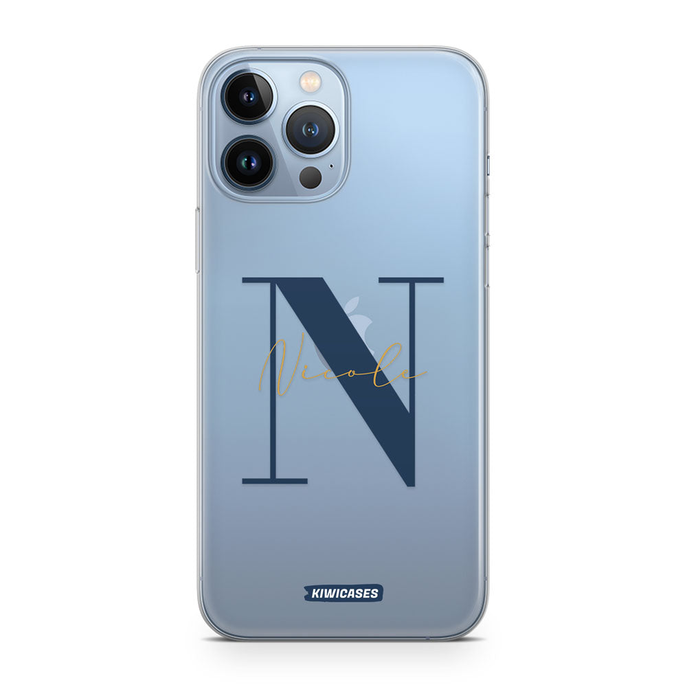 Navy Initials - iPhone 13 Pro Max - Custom