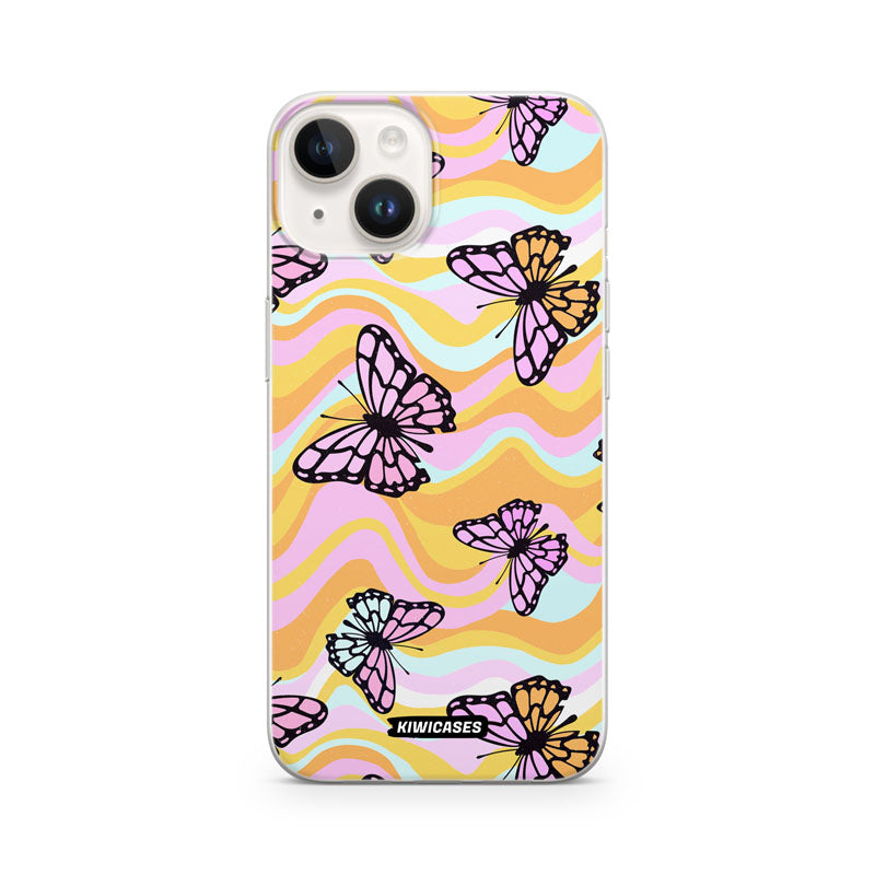 Wavey Yellow Butterflies - iPhone 14