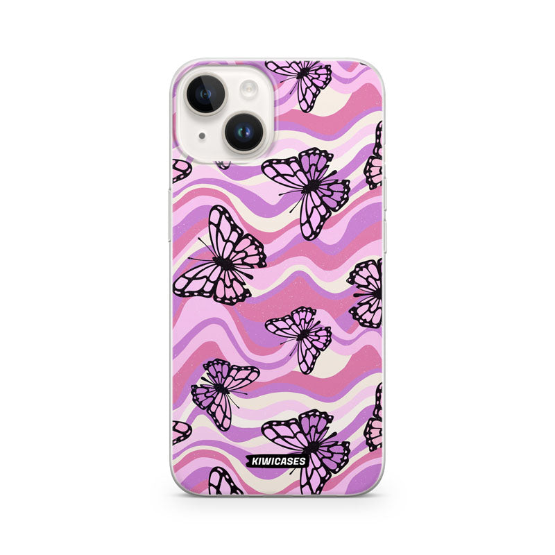 Wavey Purple Butterflies - iPhone 14