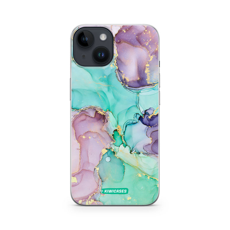 Green Purple Marble - iPhone 14