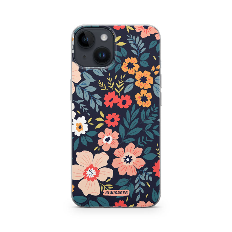 Navy Blooms - iPhone 14