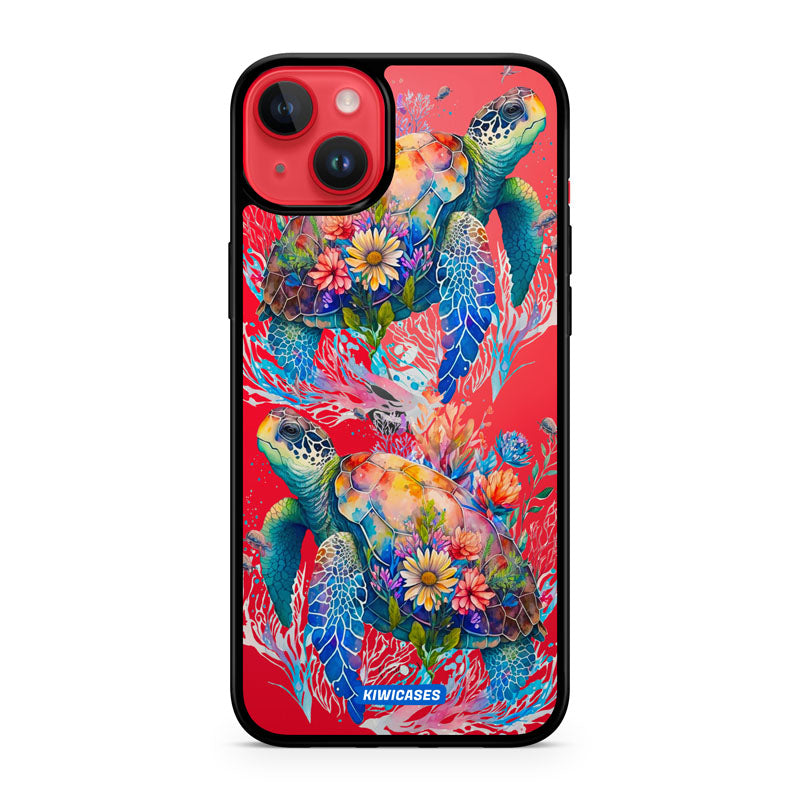 Floral Turtles - iPhone 14 Plus