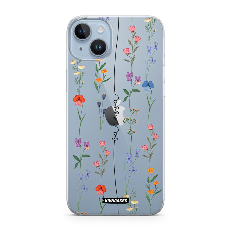 Floral String Black - iPhone 14 Plus - Custom