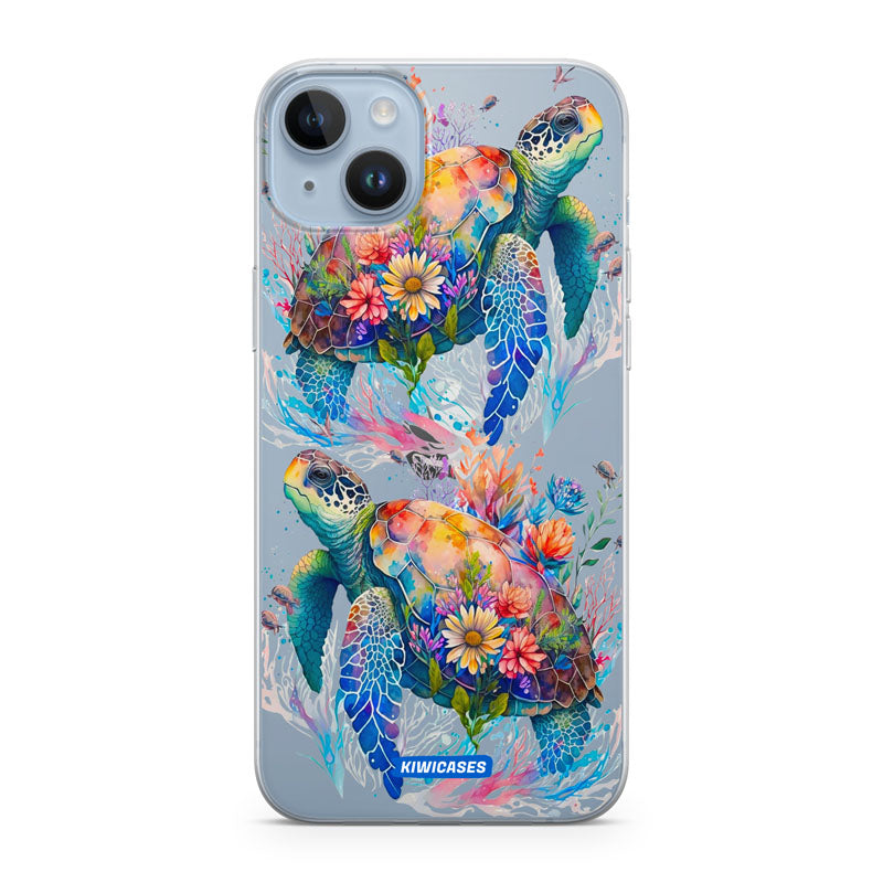 Floral Turtles - iPhone 14 Plus