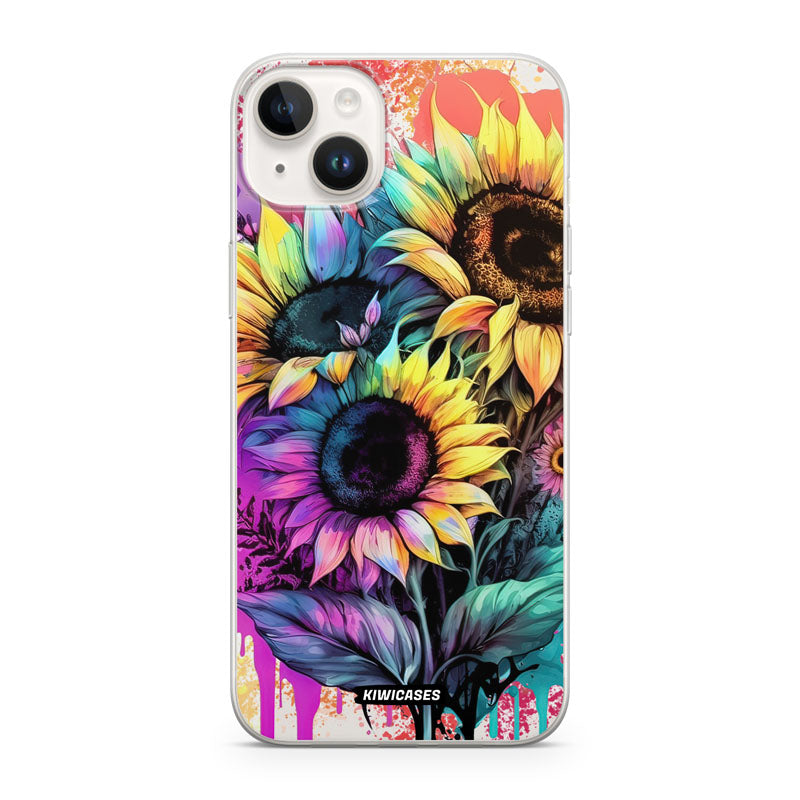 Neon Sunflowers - iPhone 14 Plus