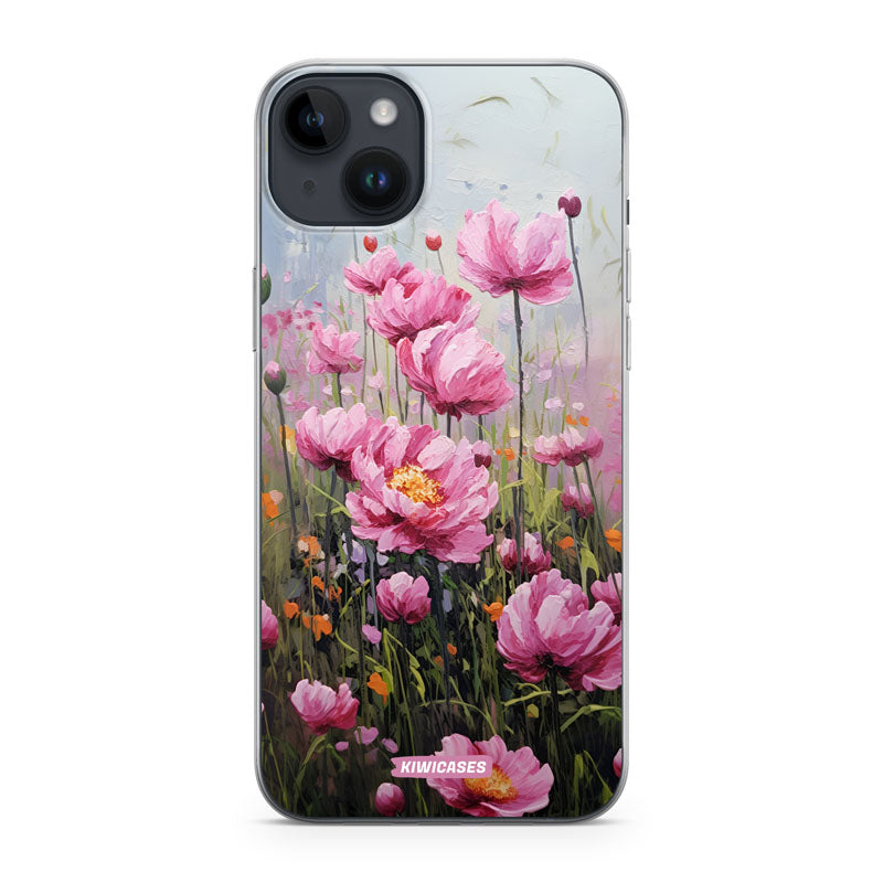 Painted Pink Peonies - iPhone 14 Plus