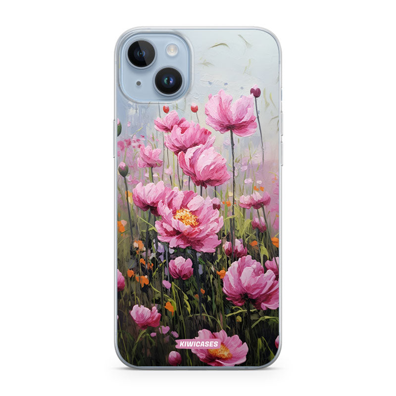 Painted Pink Peonies - iPhone 14 Plus