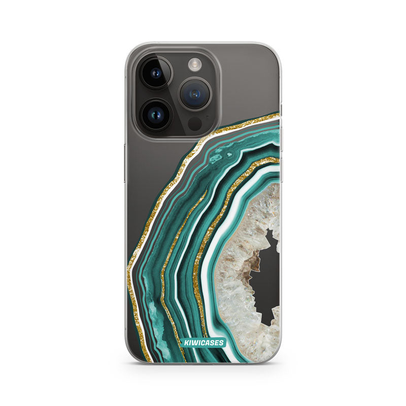 Green Agate Crystal - iPhone 14 Pro