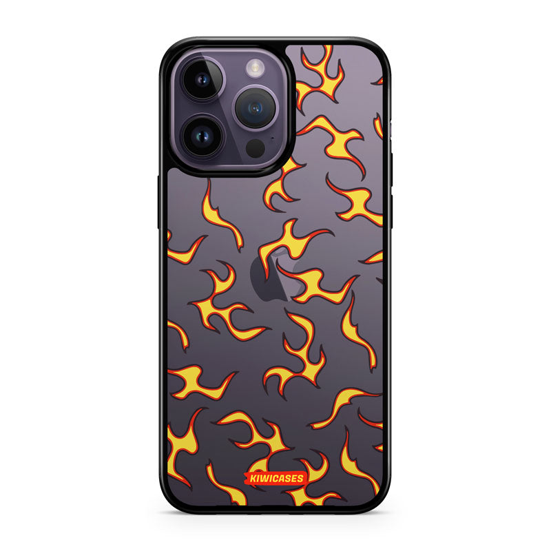 Yellow Fire Flames - iPhone 14 Pro Max