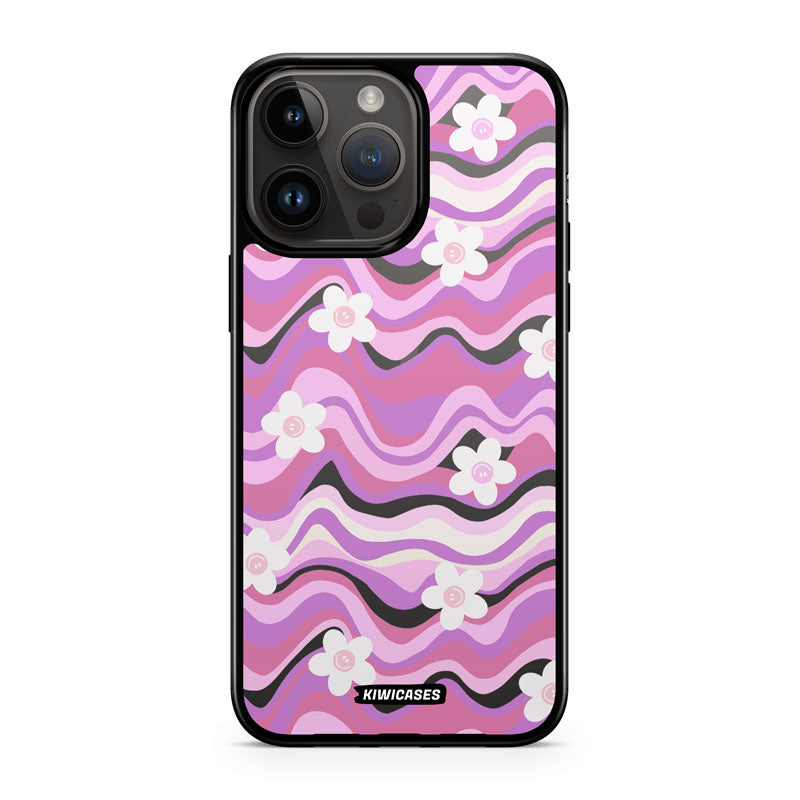 Purple Wavey Flowers - iPhone 14 Pro Max