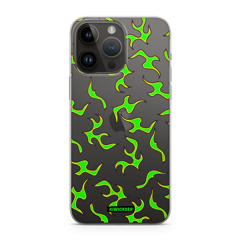 Green Fire Flames - iPhone 14 Pro Max