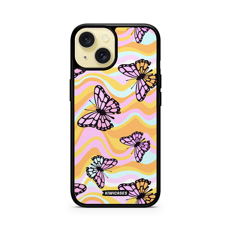 Wavey Yellow Butterflies - iPhone 15