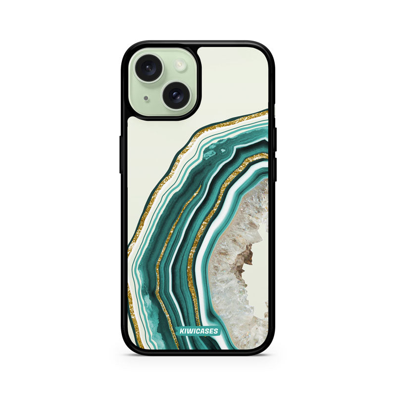 Green Agate Crystal - iPhone 15