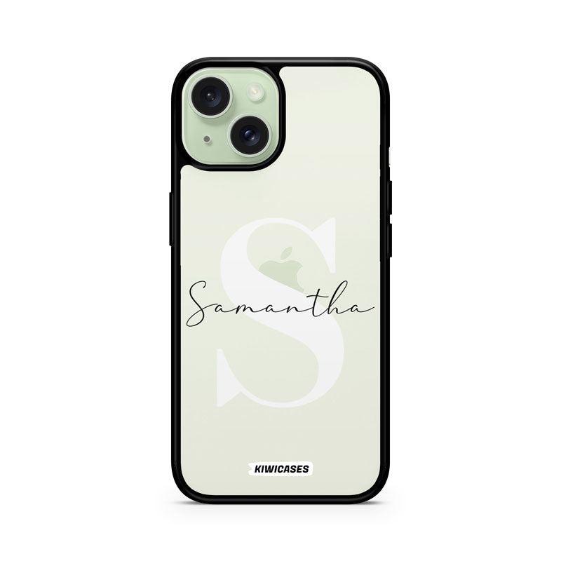 White Initials - iPhone 15 - Custom