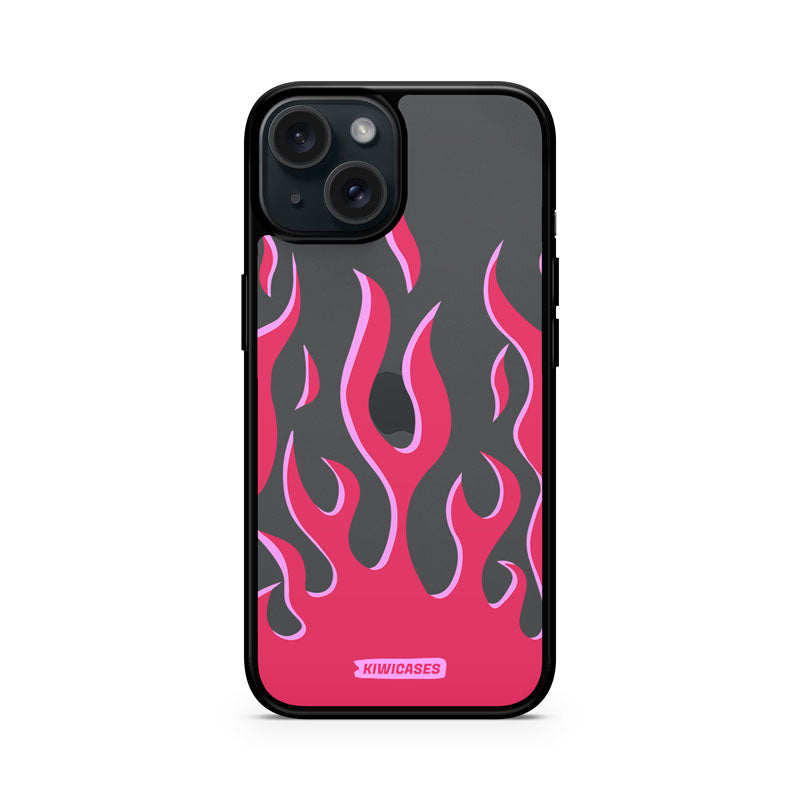 Pink Fire Flames - iPhone 15