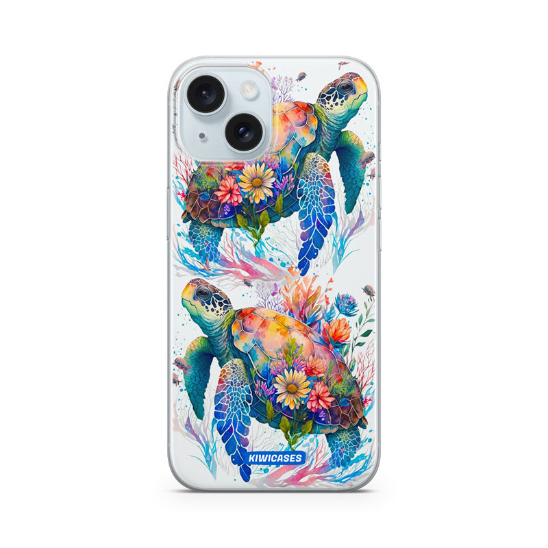 Floral Turtles - iPhone 15