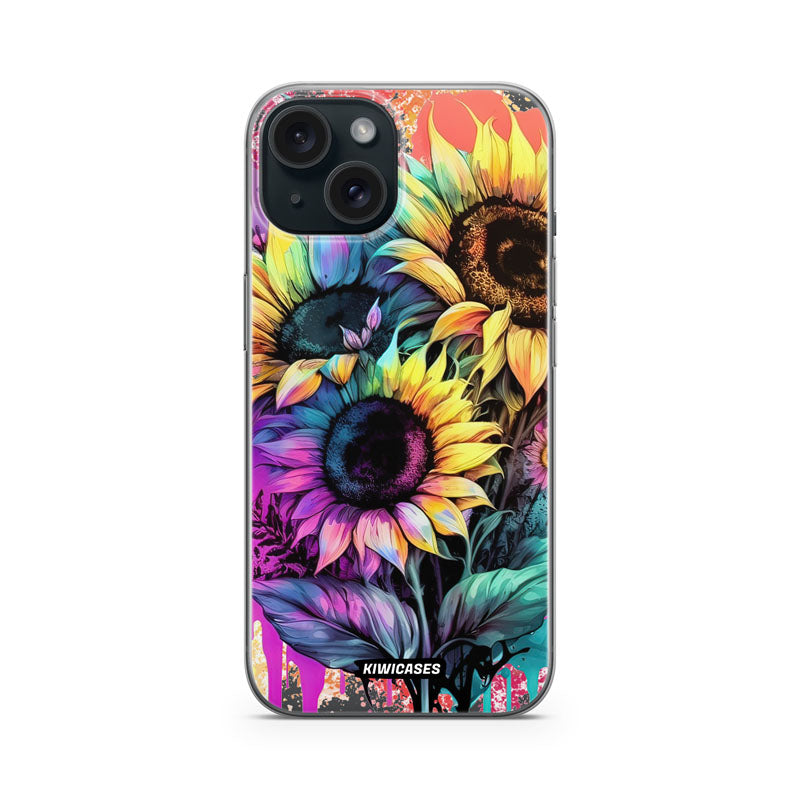 Neon Sunflowers - iPhone 15