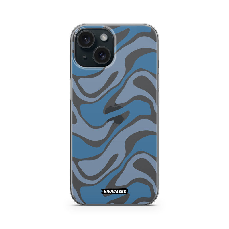 Liquid Blue Waves - iPhone 15