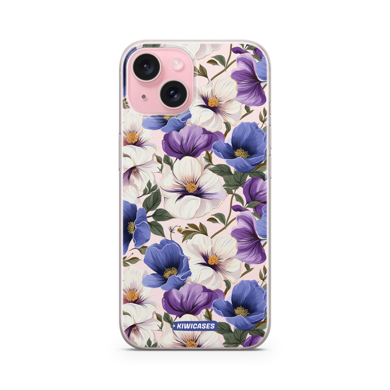 Purple Pansies - iPhone 15