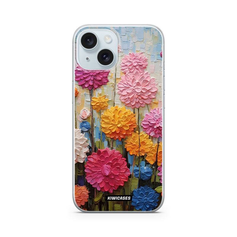 Painted Dahlias - iPhone 15